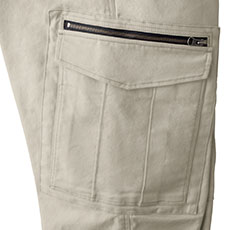 右ポケットはファスナー付きで安心して収納できます。