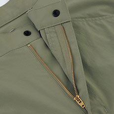 前中心は丈夫な3YGファスナー