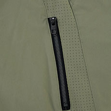 右脇横ポケットはファスナー仕様でモノが落ちにくい