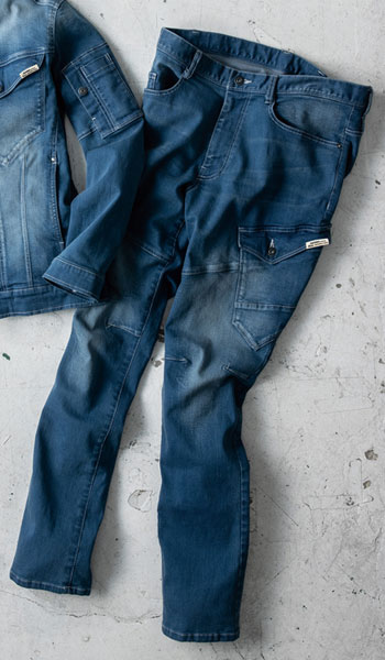 2803 現場服 ストレッチデニムカーゴパンツ