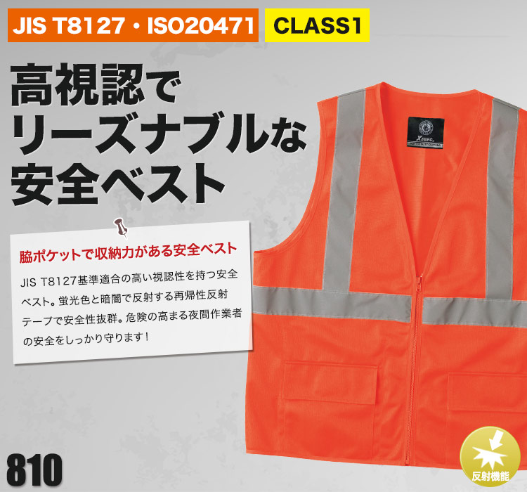 高視認トリコット安全ベスト 810