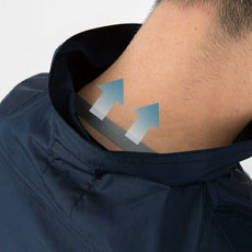 調節ヒモで空気の抜けを調節