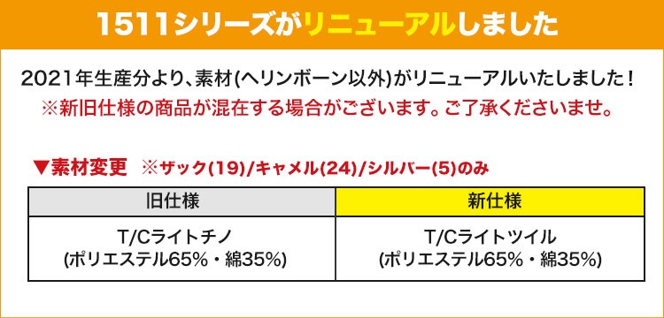 仕様変更生地リニューアル