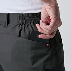 Phone収納バックポケット<br>※着席時スマホが干渉しないポケット