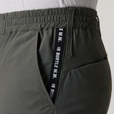 ウエストシャーリングゴム仕様、ツインループ(右前、左脇)