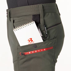 ポケットファスナー、大容量ポケット(左)