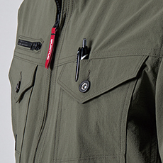 左胸ペン差し付ポケット