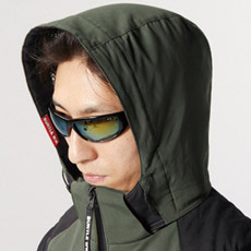 大型フードスピンドル付き(マジックテープ+ファスナー着脱)