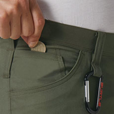 ツインループ(右前・左脇)、コインポケット(右)