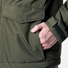 両脇逆玉ウォームポケット、カフスアジャスター