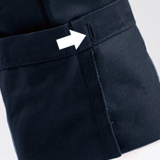 裾しぼりひも通し穴(ひもは付属していません)