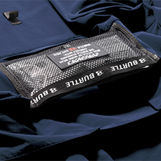 通気エアダクトポケット(保冷剤収納が可能)、襟ダイレクトエアー