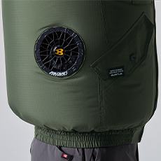 両脇サイドファン、内側コードループ付