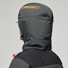 スピンドル付き着脱可能大型フード(ボタン止め仕様)