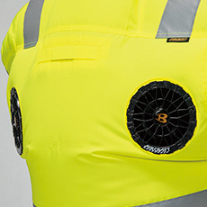 アームハイバックファン、ランヤード取り付け口