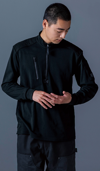 TS DESIGN ニッカーズドライワッフルハーフジップ 5531