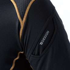 左袖部分マルチスリーブポケット使用(実用新案第3174893号)