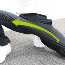 全方位に伸びて快適なストレッチ素材