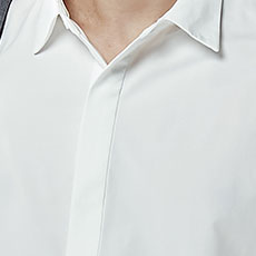 ボタンが見えない比翼前立て