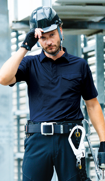 桑和 049551 半袖ポロ　着用イメージ