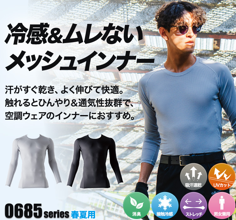 桑和 0685 長袖サポートウェア モデル着用画像 メイン画像