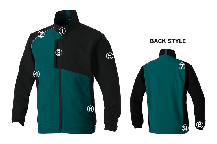 桑和 長袖エコストレッチブルゾン 753200 商品詳細