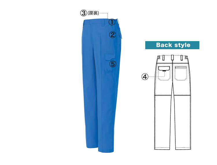 アイトス エコワーカークール シャーリングパンツ 1750 商品詳細