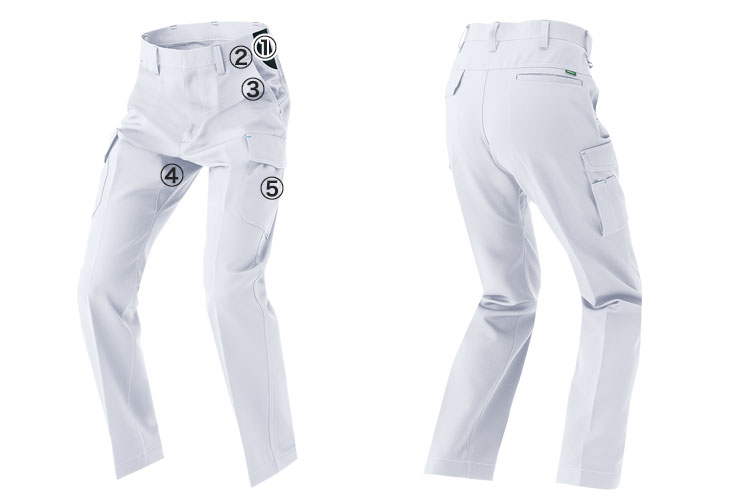 アイトスの秋冬・オールシーズンノータックカーゴパンツの商品詳細 61-1921