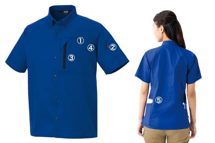 アイトス NEWムービンカット 半袖シャツ 3337 商品詳細