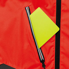 リフレクター付右胸ファスナーポケット