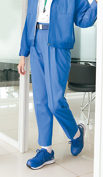 アイトス レディースシャーリングパンツ 2タック 6363