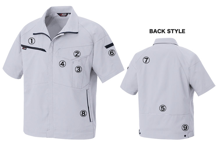 アイトス NEWムービンカット 半袖ブルゾン 6842 商品詳細