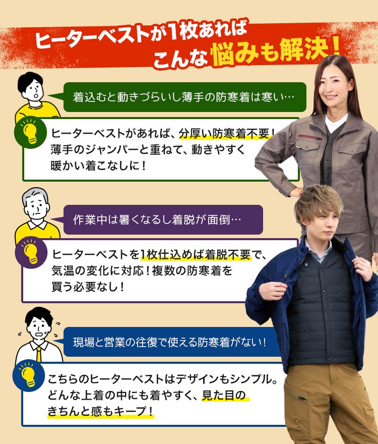 アイトス ヒーターベスト 8311 悩み解決