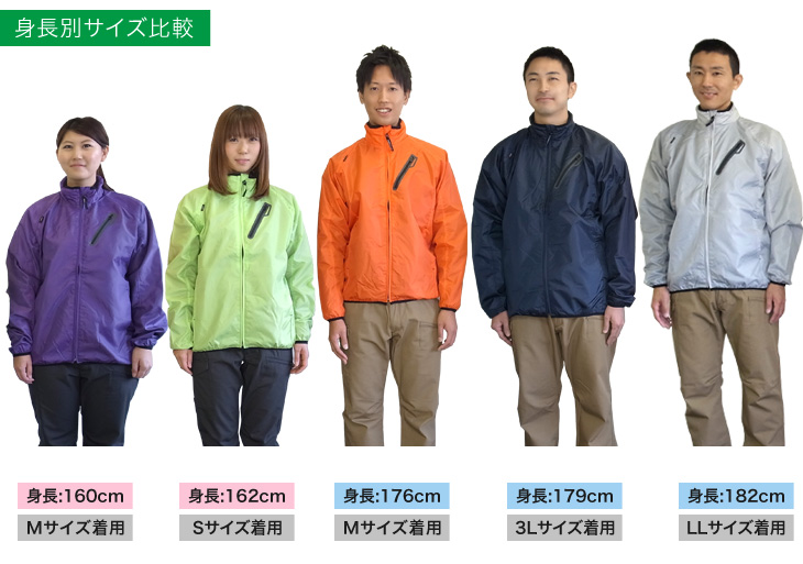 TS DESIGN 8436 身長別サイズ比較