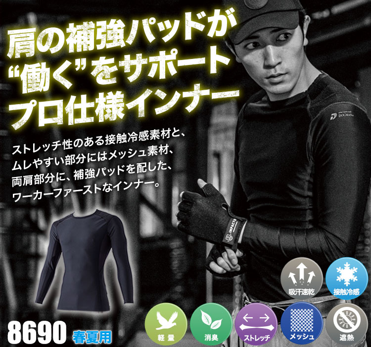 CUC 中国産業 涼しいコンプレッションウェア B6-8690