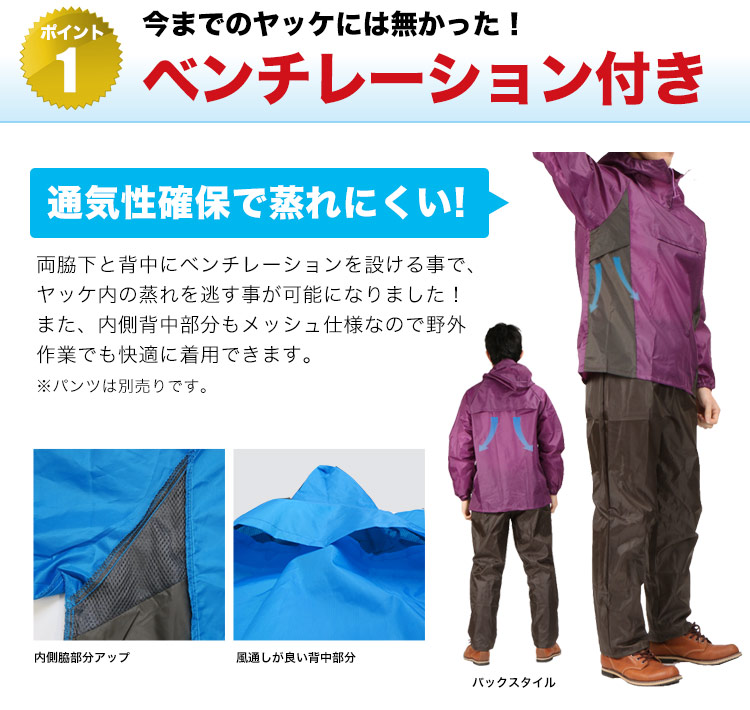 ポイント1 ベンチレーション付き