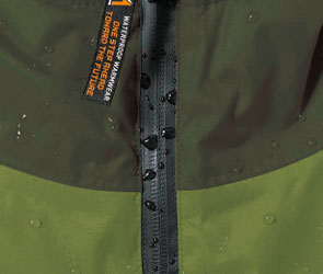 防水性のある止水ファスナー