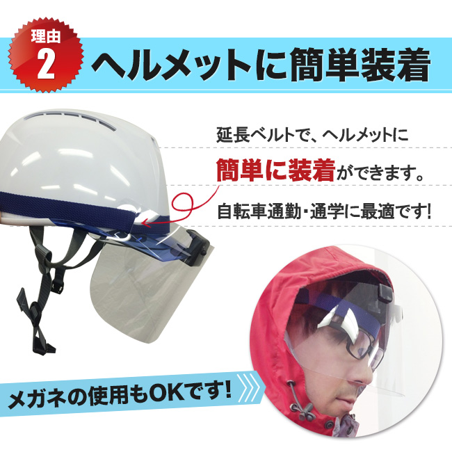 ヘルメットに装着可能
