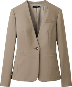 通年]ノーカラージャケット[ストレッチ](89-25140) | セロリー