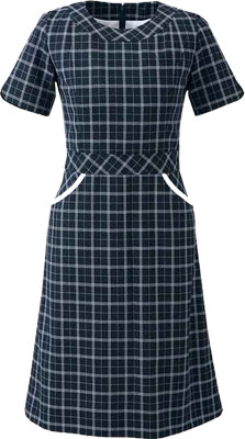 チェック柄フリル袖ワンピース　YUKI TORII 44 チェック柄フリル袖ワンピース YUKI TORII 44