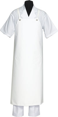 ジンナイ シャバルバ674 胸付前掛(抗菌加工) LL ホワイト ポリエステルターポリン0.43mm厚 特殊配合PVC樹脂コーティング 日本 SME043 2mvetro ユニフォーム1.COM 食品白衣jp 食品工場用 シャバルバ・ジンナイ