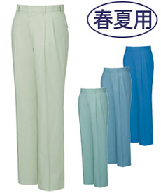 [春夏用]形態安定ツ-タックパンツ(01-34001)
