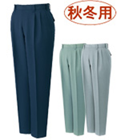 [秋冬用]エコストレッチツータックパンツ(01-41901)