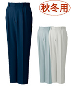 [秋冬用]抗菌防臭ストレッチツータックパンツ(01-43501)