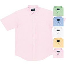 カラーボタンダウン半袖シャツ[男女兼用](01-43634)