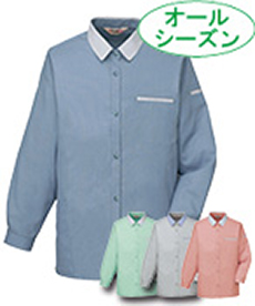 [春夏用]製品制電清涼レディース長袖シャツ[JIS T8118適合][女性用](01-45305)