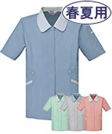 [春夏用]製品制電清涼半袖スモック[JIS T8118適合](01-45335)