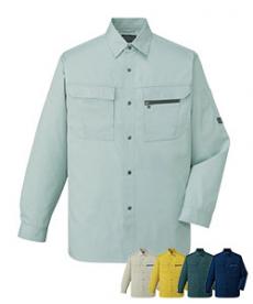 [通年]制電ソフトサマーツイル長袖シャツ(01-46204)