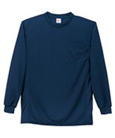 [春夏用]吸汗速乾長袖Tシャツ[胸ポケット有り](01-47674)