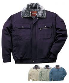 [秋冬用]綿100%防寒ブルゾン[裏地フリース、フード付](01-48090)